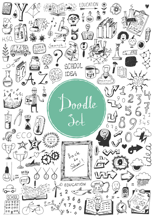 Doodle-Material-Vektor-Set 05 material doodle   