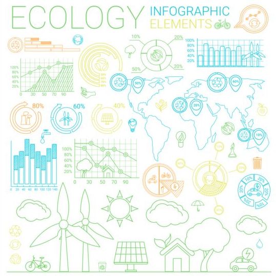 エコロジーインフォグラフィックエレメントベクター素材02 要素 エコロジー インフォグラフィック   