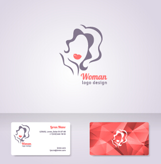 Logo élégant de femme avec des cartes graphiques vectorielles 07 logo femme elegant cartes   