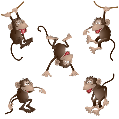 Graphismes vectoriels drôles de singe de dessin animé singe graphisme drôle cartoon   