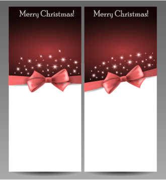 Magnifique 2015 cartes de Noël avec noeud vecteur Set 03 Noël magnifique cartes bow 2015   
