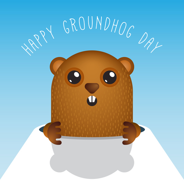 Happy groundhog Day Cartoon Vectors 04 tag happy groundhog cartoon   