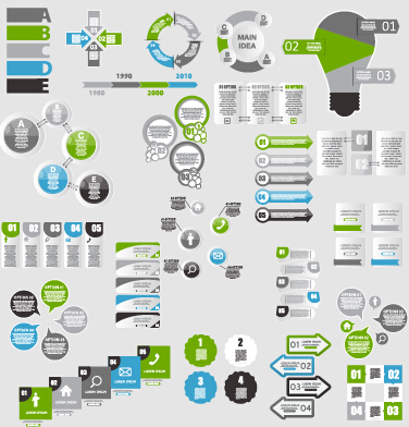 Éléments infographiques matériau vecteur Set 02 matériel infographie elements element   