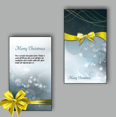 華やかクリスマスボウグリーティングカードベクトル06 華やかな 挨拶 弓 クリスマス カード   