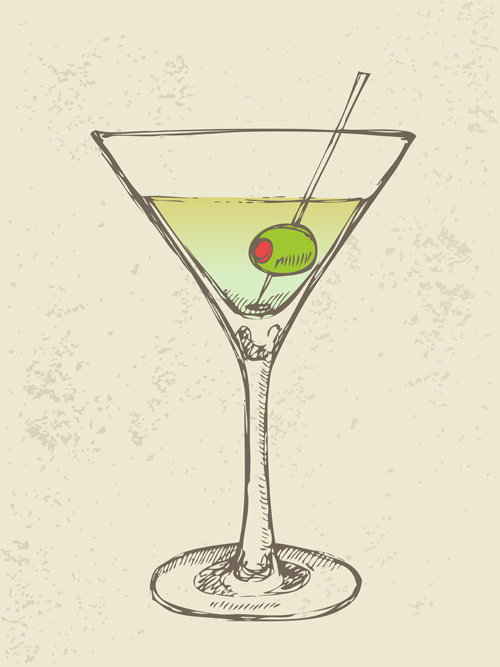 Retro-Cocktail-Design-Vektor-Set 06 Retro-Schriftart design cocktail   