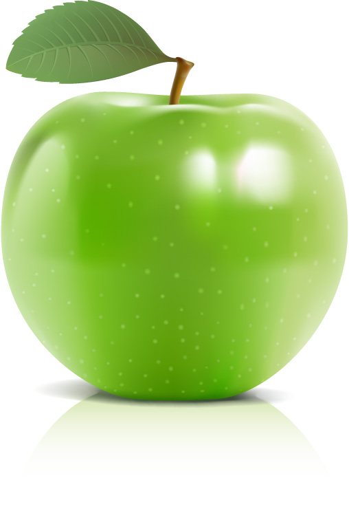 Glänzendes grünes Apfelvektormaterial shiny green apple   
