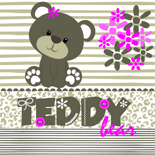 Super niedliche Teddybären-Design Vektorgrafik 04 Vektorgrafik Teddybär super cute   