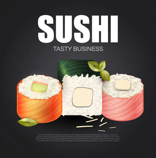 Sushi-Roll-Plakat-Vektor 13 vintage Sushi roll poster   