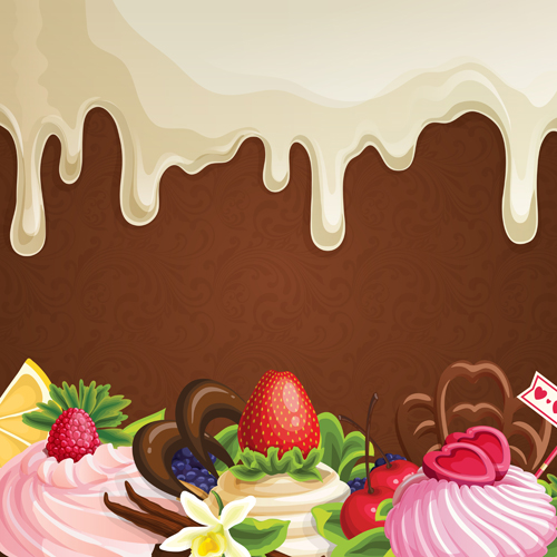 Süß mit Tropfen Schokoladenhintergrund Vektor 06 Tropfen Süßes Schokolade Hintergrund   