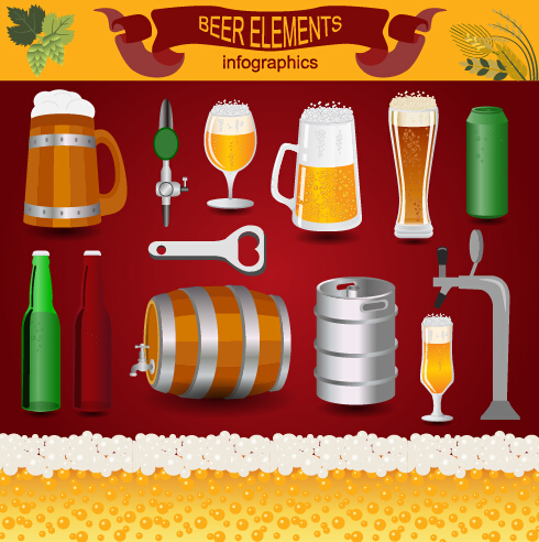 Vector Biermenü kreative Design-Grafik 03 menu Kreativ Bier   