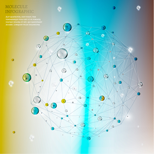 Vecteur de molécule infographies modèle ensemble 01 molecule modèle infographies   