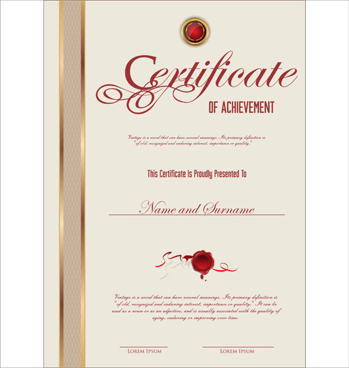 Vector template Certificates Design Graphics 08 modèle vectoriel modèle certificats certificat   