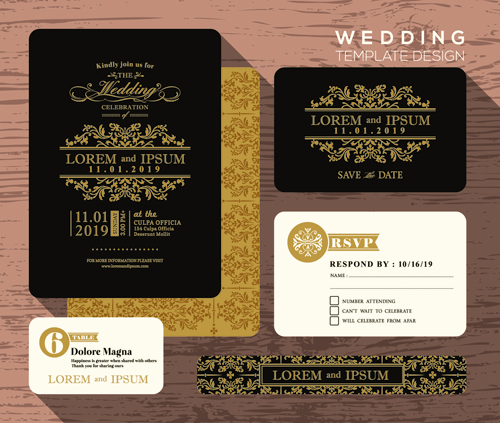 Hochzeitskarten-Schablone verzierten Vektor 02 ornate Hochzeitskarte Hochzeit   