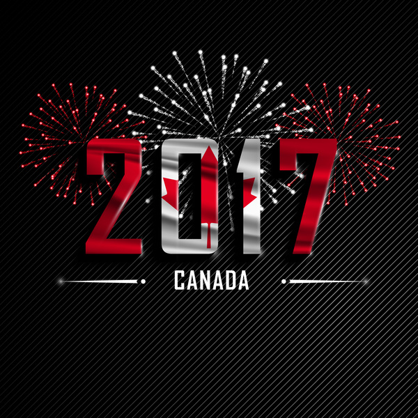 2017新しい年カナダベクトルの背景 新しい 年 カナダ 2017   