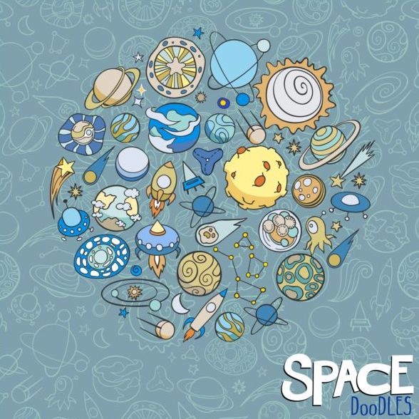 Cartoon Space Doodles vecteur fond 06 space doodles cartoon   