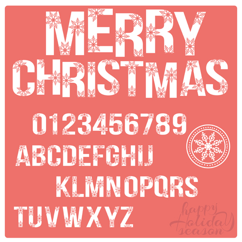 Weihnachtsalphabet mit Schneeflocken-Vektor Weihnachten Schneeflocke alphabet   