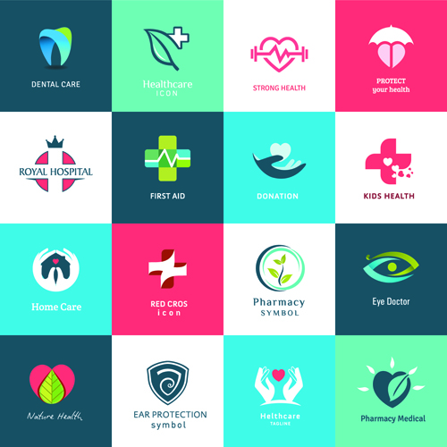 Logos créatifs médicaux et de soins de santé vector set 06 soins de santé medical logos logo creative   