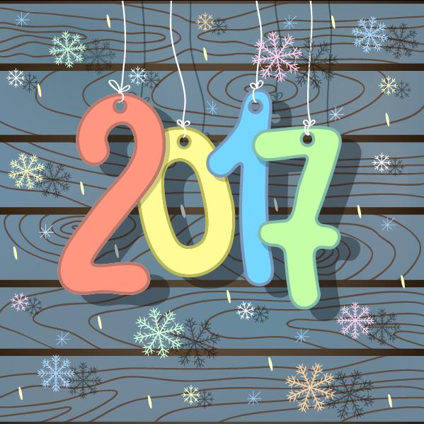 Cartes vectorielles drôle 2017 nouvel an et joyeux Noël nouveau Noël joyeux drôle année 2017   