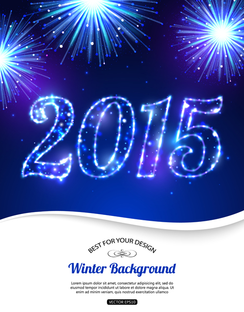 Glühendes Neujahr 2015 Urlaubs- Neujahr Hintergrund Glüh-   