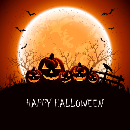 Halloween-Zeit mit Hintergrundvektor Zeit halloween   