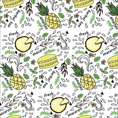 Hamburger avec des fruits vecteur seamless pattern 02 sans soudure modèle hamburger   