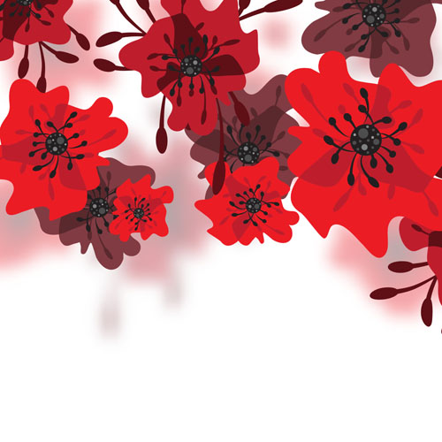 Handgezeichnete rote Blumenhintergründe Vektor 01 Hintergründe hand gezogen Blume   
