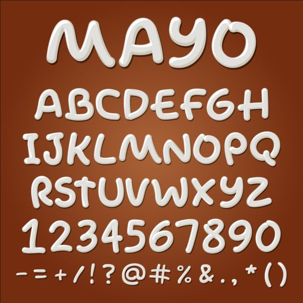 Alphabet de lait avec des nombres et vecteur de signe nombres lait alphabet   