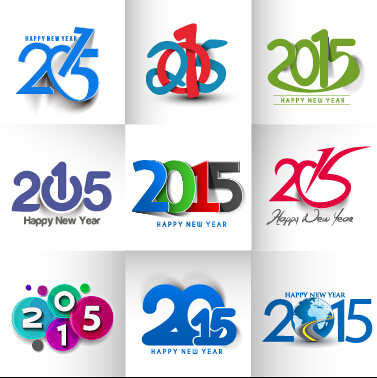 Neujahr 2015 Textgestaltungsset 01 Vektor text Neujahr 2015   