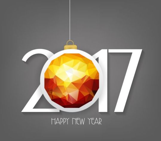 Nouvel an 2017 texte avec vecteur boule de Noël 05 nouveau Noël Boule année 2017   