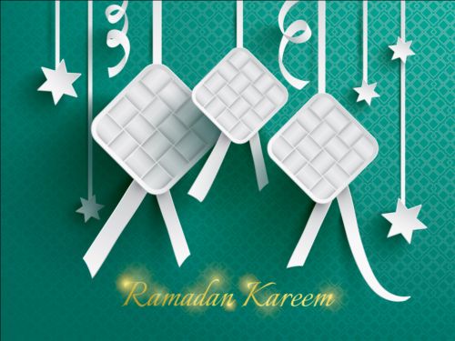 Ramadan Ketupat papier décoration vecteur 04 ramadan papier ketupat decoration   