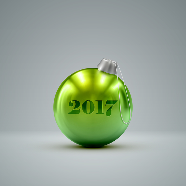 光沢のある緑のクリスマスボールベクトル材料03 緑 光沢のある ボール クリスマス   