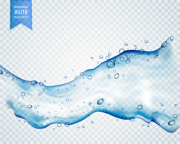 Transparenter Wasserspritzeffekt Vektorabbildung 01 Wirkung Wasser transparent splash   