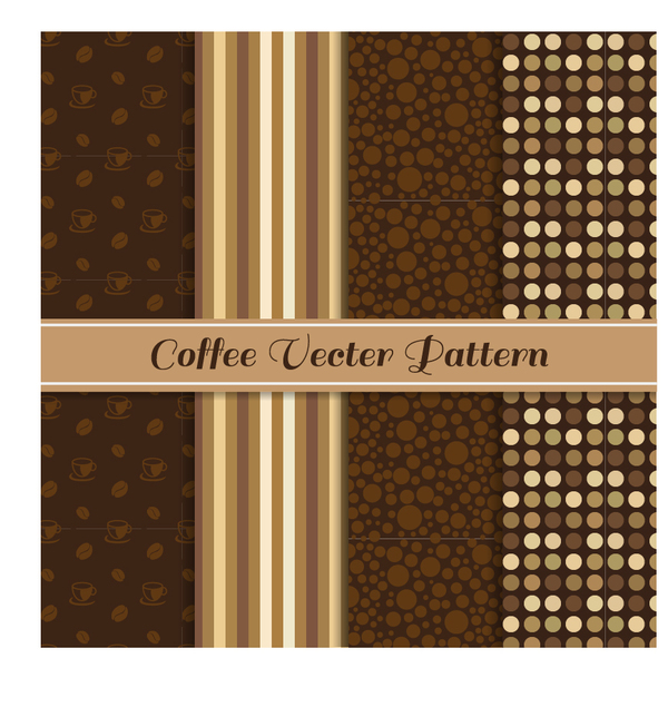 Vecteur de café seamless pattern Set 04 sans soudure modèle cafe   