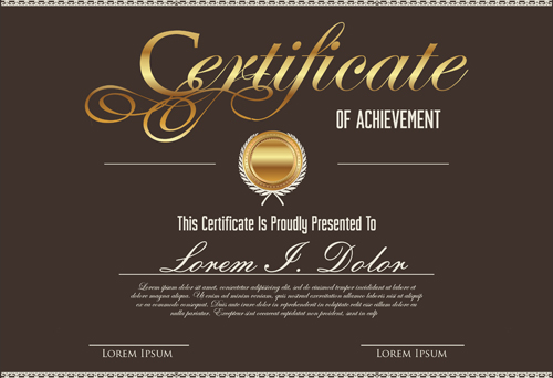 Vector template Certificates Design Graphics 07 modèle vectoriel modèle certificats certificat   