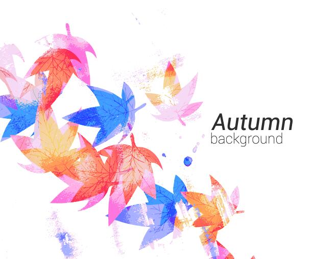 Aquarelle automne feuilles vecteur de fond l’automne fond feuilles aquarelle   
