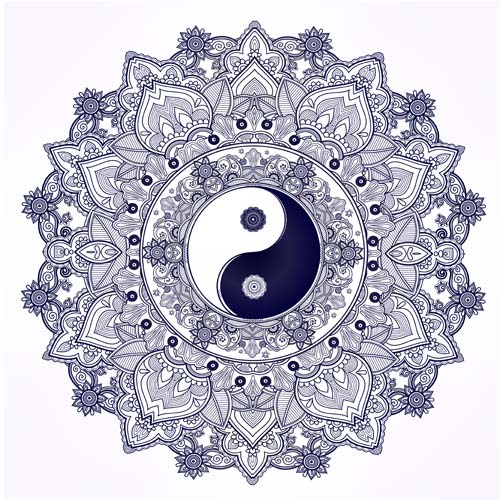 Yin et Yang avec Mandala patterns Vector 02 Yin Yang patterns Mandala   