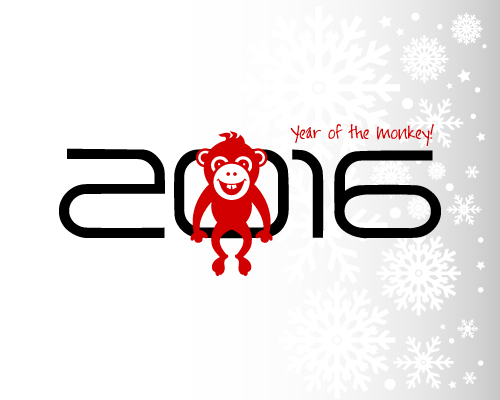 2016 année de la matière vectorielle de singe 07 singe année 2016   