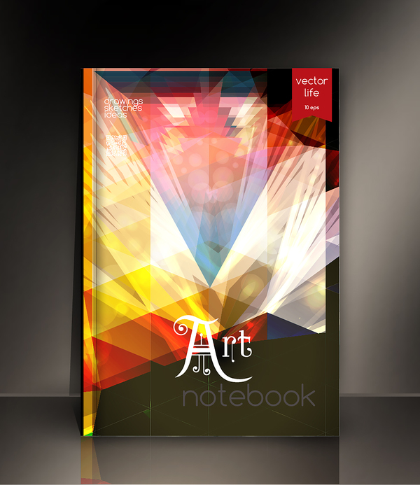 Art Notebook Deckel-Vorlage Vektor 05 Notizbuch Kunst cover   
