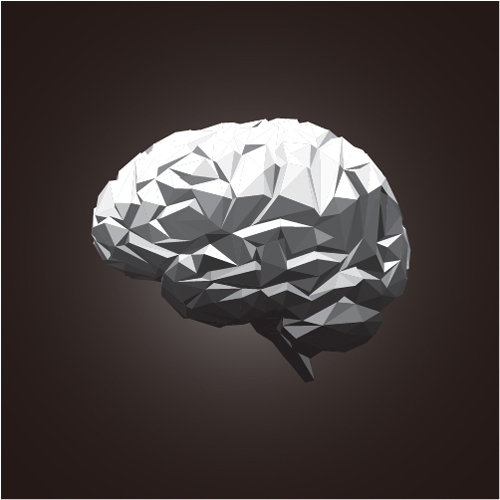 Illustration de vecteur de formes géométriques de cerveau 02 illustration géométrique formes cerveau   