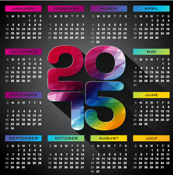 Kalender 2015 moderner Stilvektor Set 07 modern Kalender 2015   