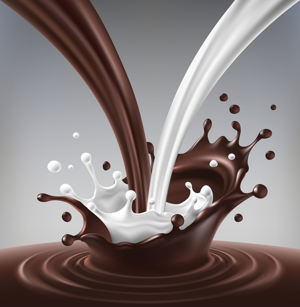 Vecteur de fond de Splash de chocolat et de lait splash lait Chocolat   