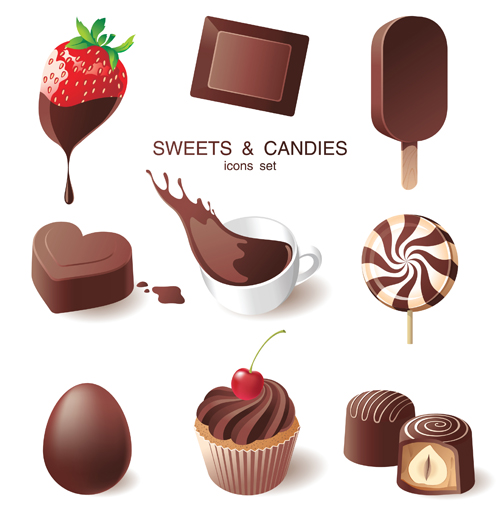 Chocolat sucré et bonbons vecteur illustration 02 sucré illustration Chocolat Bonbons   