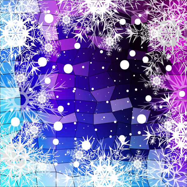 Flocon de neige de Noël avec le vecteur brillant de fond de polygone 27 polygone Noël flocon de neige brillant   