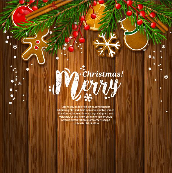 木製の背景ベクトルとクリスマスヴィンテージカード03 木製 ビンテージ クリスマス カード   