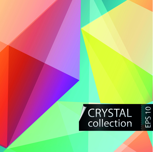 色付きのクリスタルトライアングル形状ベクトル背景03 色 背景 結晶 形状 三角形 ベクトルの背景   