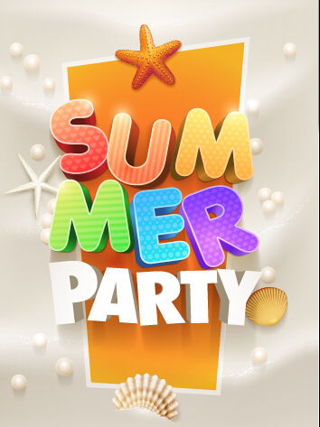 Kreative Sommerparty-Plakate gestalten vecor 01 Sommer poster Plakatdesign Kreativ   