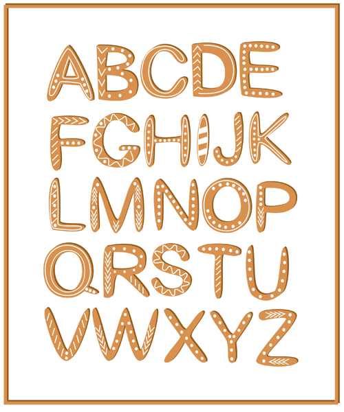 Vecteur mignon d’alphabet de cookie mignon Cookie alphabet   