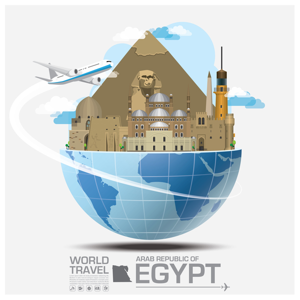 Modèle de vecteur de voyage Egypte voyage Egypte   
