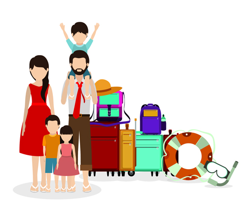 家族旅行デザインベクター02 旅行 家族 デザイン   