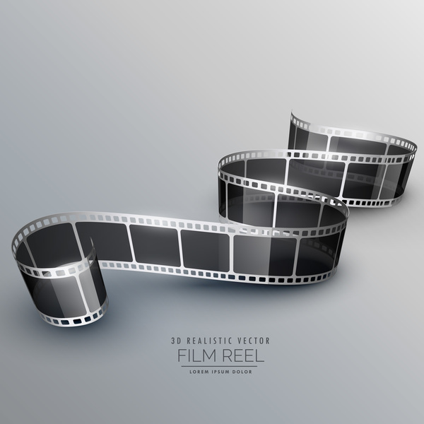 フィルムリール3D リアルなベクトルの背景12 現実的な リール フィルム   
